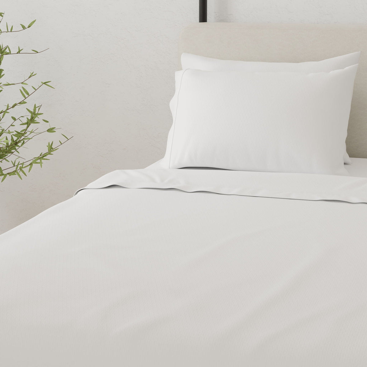 Brushed Hypoallergenic Split Sheet Set with Deep Pockets - White, Beige, Light Brown