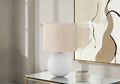 Contemporary Cream Ceramic Table Lamp with Fabric Shade - 15.75" Tall