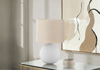 Contemporary Cream Ceramic Table Lamp with Fabric Shade - 15.75" Tall
