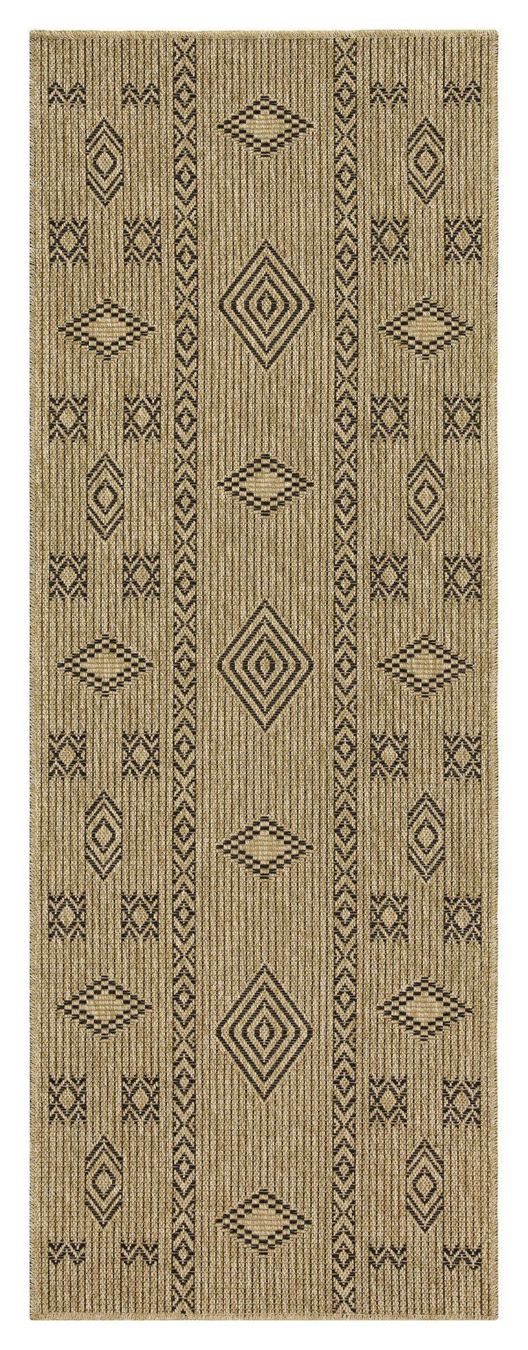 Jute/Black Indoor/Outdoor Area Rug with Polypropylene Durability - 5 ft. 3 in. x 7 ft. 3 in.
