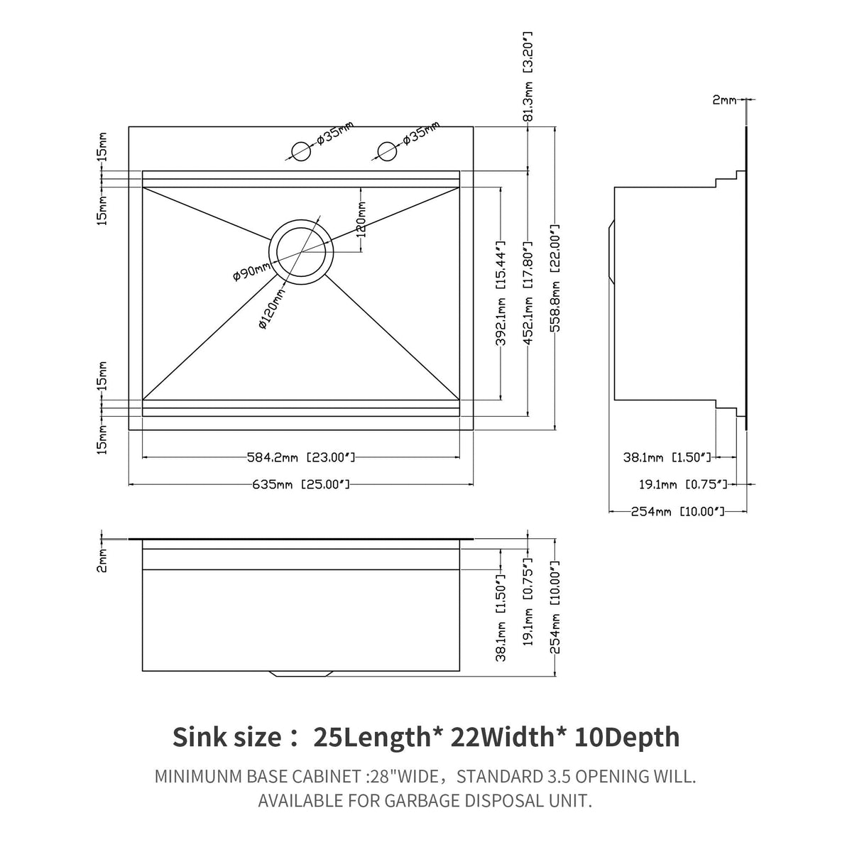 Stainless Steel Drop In Kitchen Sink with Workstation - Gray or Gold