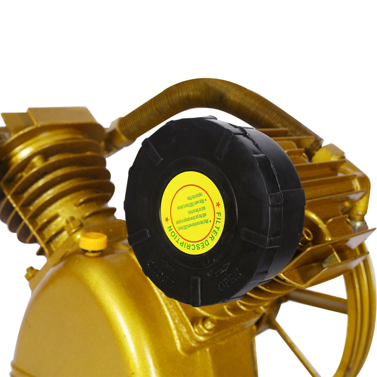 V Type Dual Cylinder Air Compressor Pump Head with 5.5HP, 21CFM - Golden