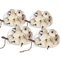 White Velvet Pumpkin Set with Mesh Bag - Sculptures & Figurines