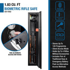 Biometric Rifle Safe with Fingerprint Access – Black