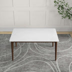Rectangular Modern Dining Table with Solid Wood Construction – Dark Brown or White
