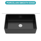 Farmhouse Ceramic Apron Front Single Bowl Kitchen Sink with Durable Design - White or Black