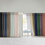 Twist Tab Lined Window Curtain Panel with Faux Silk Sheen - White