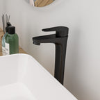 Single Handle Vessel Sink Faucet with Tall Spout - Gray or Black