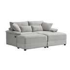 Double Chaise Lounge Set with Reversible Ottoman
