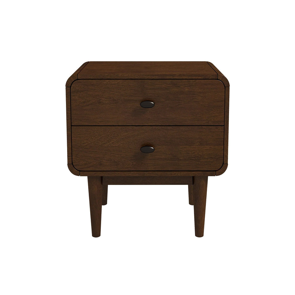 Alexa Night Stand with Solid Wood Construction - Brown