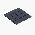 H Style Interlocking Deck Tiles with Anti-Slip Design - Dark Gray or Dark Brown