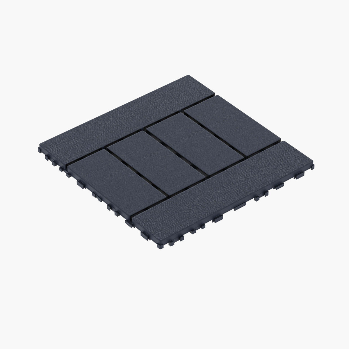 H Style Interlocking Deck Tiles with Anti-Slip Design - Dark Gray or Dark Brown