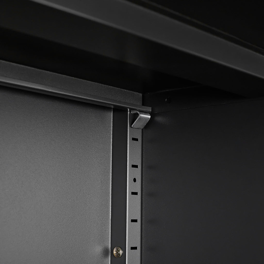 Metal Storage Cabinet With Locking Doors And Adjustable Shelf