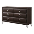 Brown Dresser with Stainless Steel Hardware and V Legs