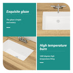 Modern Ceramic Undermount Bathroom Sink with Overflow - White or Black