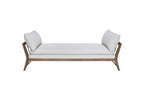 Daybed With Strap Detail and Cushions Included - White