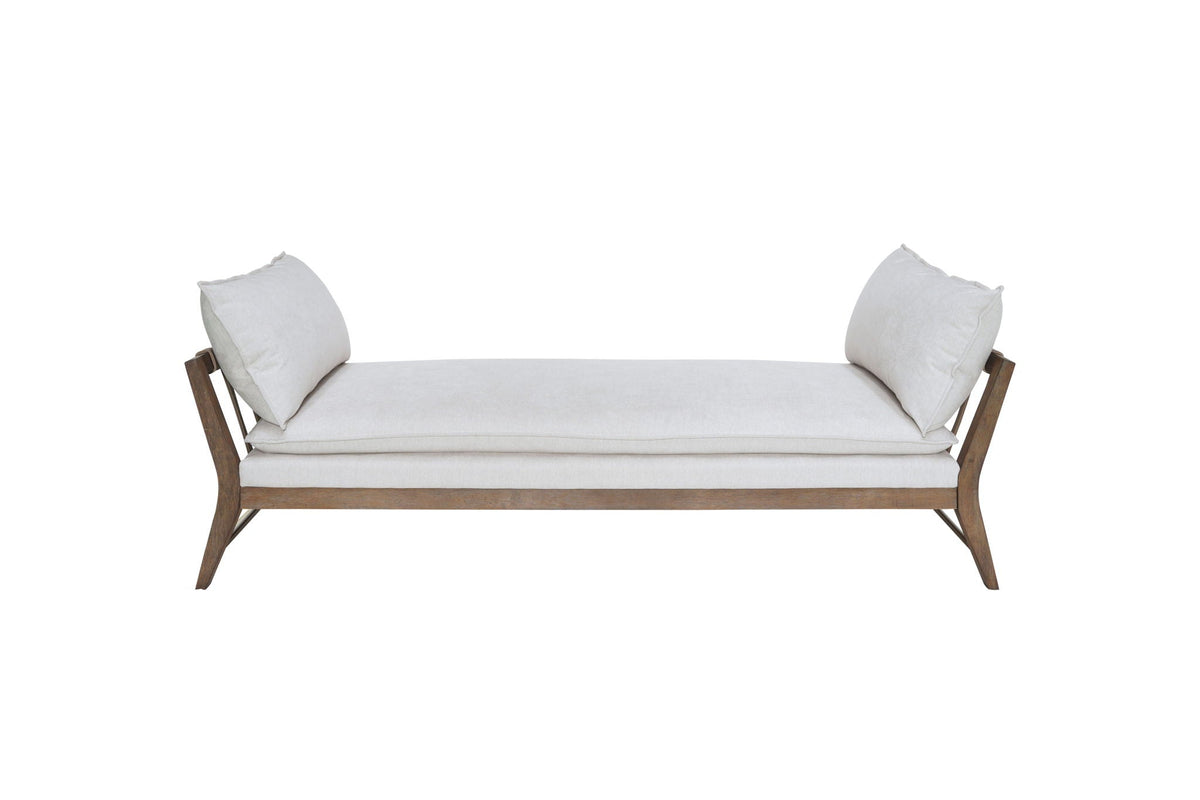 Daybed With Strap Detail and Cushions Included - White