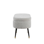 Contemporary Storage Bench with Fabric Upholstery - Black / Light Gray