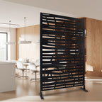 Metal Privacy Screen Room Divider with Durable Construction - Black, White, Dark Brown