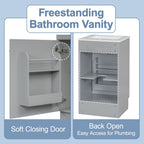 Bathroom Vanity with Sink and Adjustable Shelf - Multiple Colors