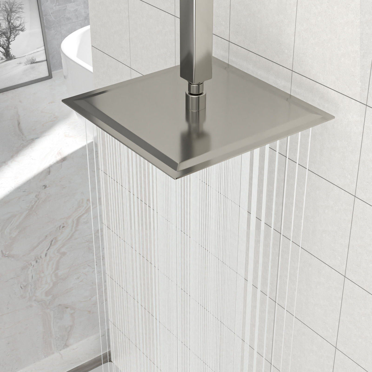 10" Square Rainfall Shower Head with 360° Adjustability – Multiple Colors