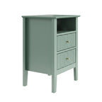 Fluted Nightstand with 2 Drawers and Soft-Close Slides - Multiple Colors