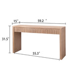 Modern Console Table with 4 Drawers - Wood Finish