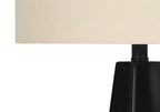 Modern Black Resin Table Lamp with Adjustable 3-Way Lighting - Beige Linen Shade