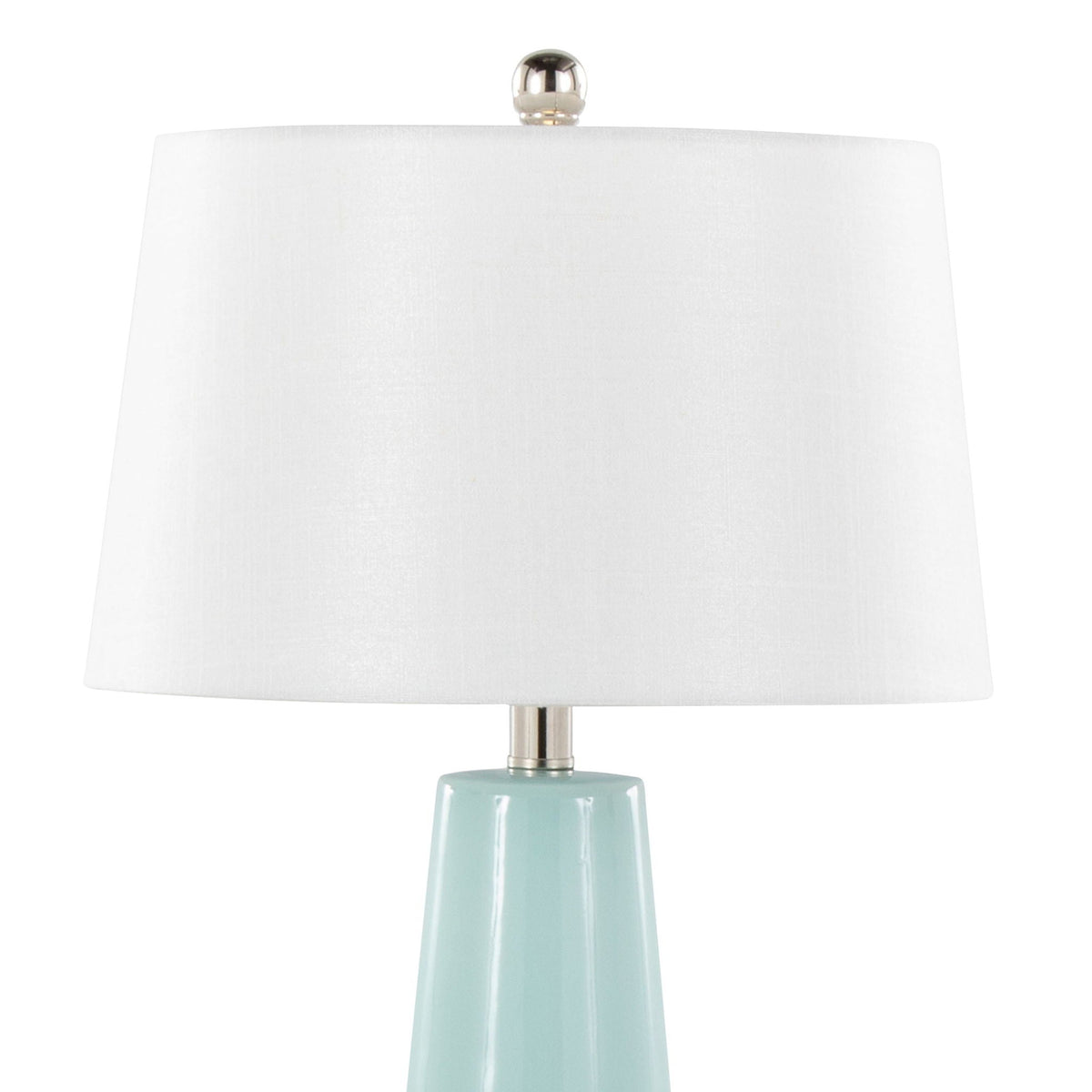 Contemporary Table Lamp with Ceramic Base - White, Blue, or Light Blue