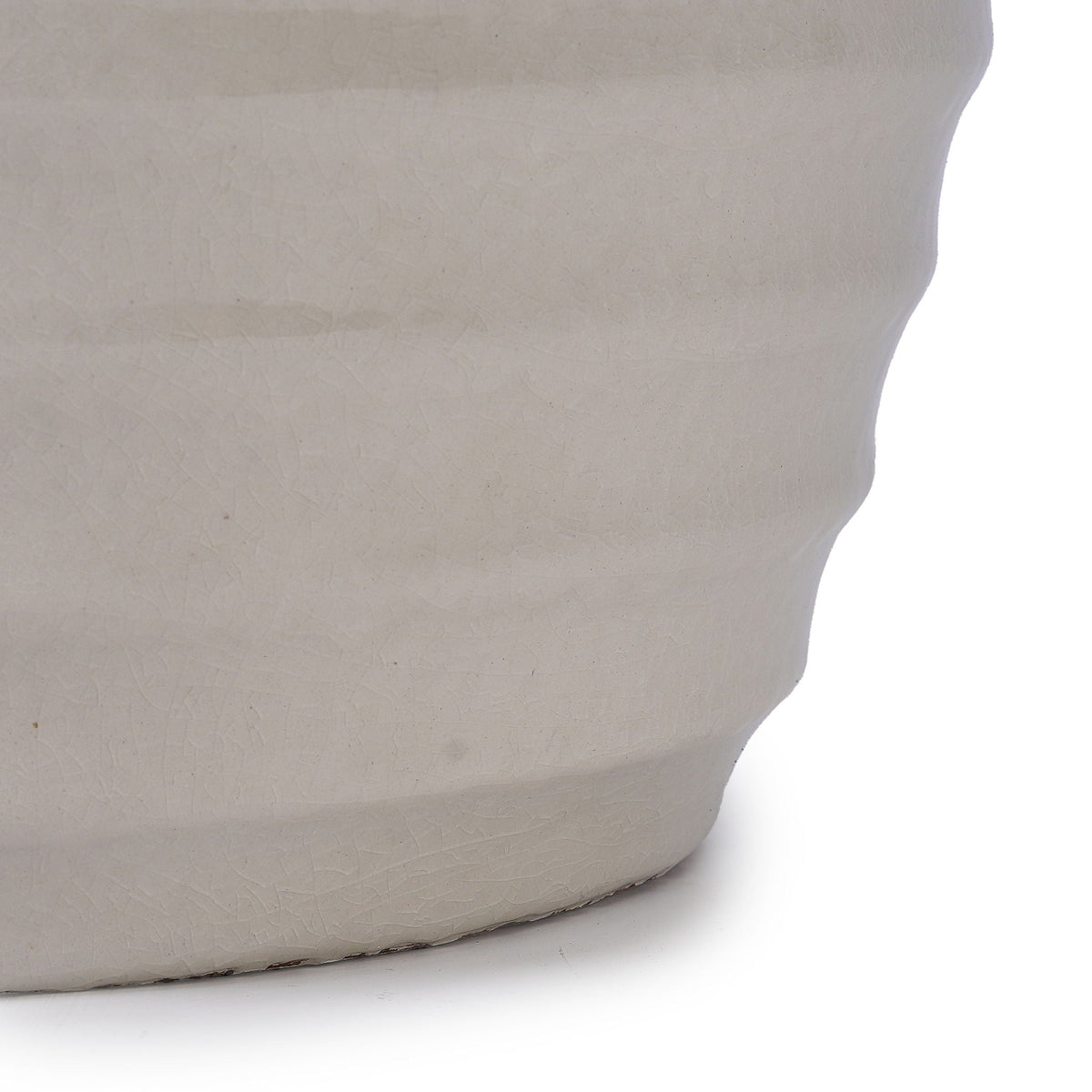 White Flowerpot Planter with Durable Construction - White
