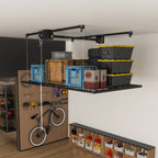 Overhead Garage Storage Rack with Crank System - Black or White