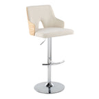 Stella Adjustable Barstool Set with Swivel & Rounded T Footrest - Dark Gray or Beige