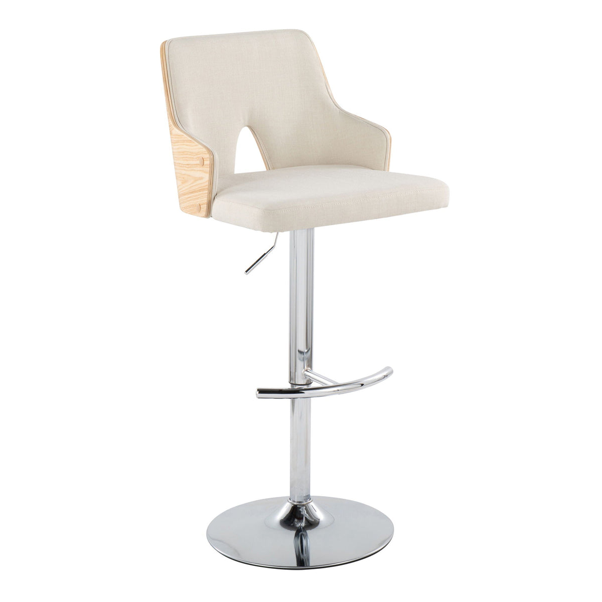 Stella Adjustable Barstool Set with Swivel & Rounded T Footrest - Dark Gray or Beige