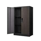 Metal Storage Cabinet With Locking Doors And Adjustable Shelf
