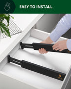 Royal Craft Wood Drawer Dividers — Black, 22-Inch