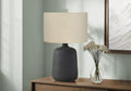 Contemporary Black Ceramic Table Lamp with 3-Way Lighting - Black