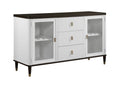 Carene Server with Drawers and Glass Accent - Brown / White