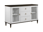 Carene Server with Drawers and Glass Accent - Brown / White
