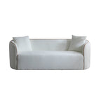Coral 82" Curved Sofa with Boucle Upholstery - Beige