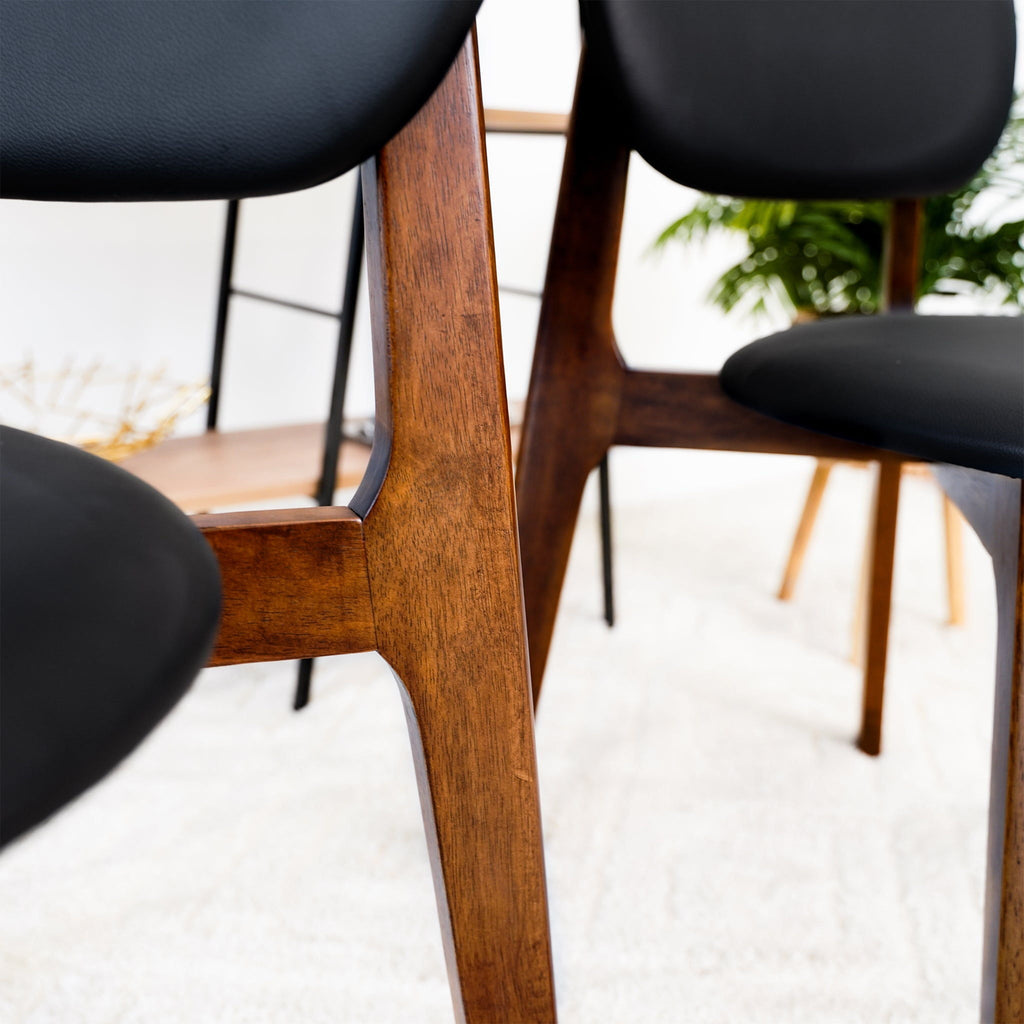 Kelsey Stylish Dining Chair Set of 2 with Solid Wood Construction - Black or Light Brown