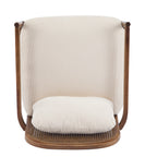 Mid-Century Modern Accent Chairs with Solid Wood & Rattan Back - Set of 2