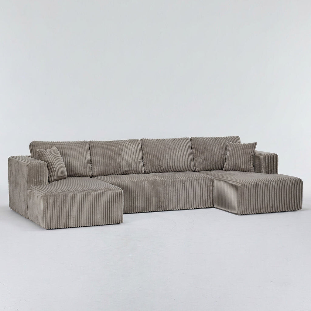U-Shape Modular Sectional Sofa with Modular Design - Corduroy