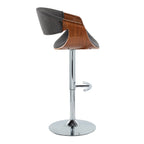 Mid Century Modern Adjustable Barstool Set with Swivel and Footrest - Multiple Colors