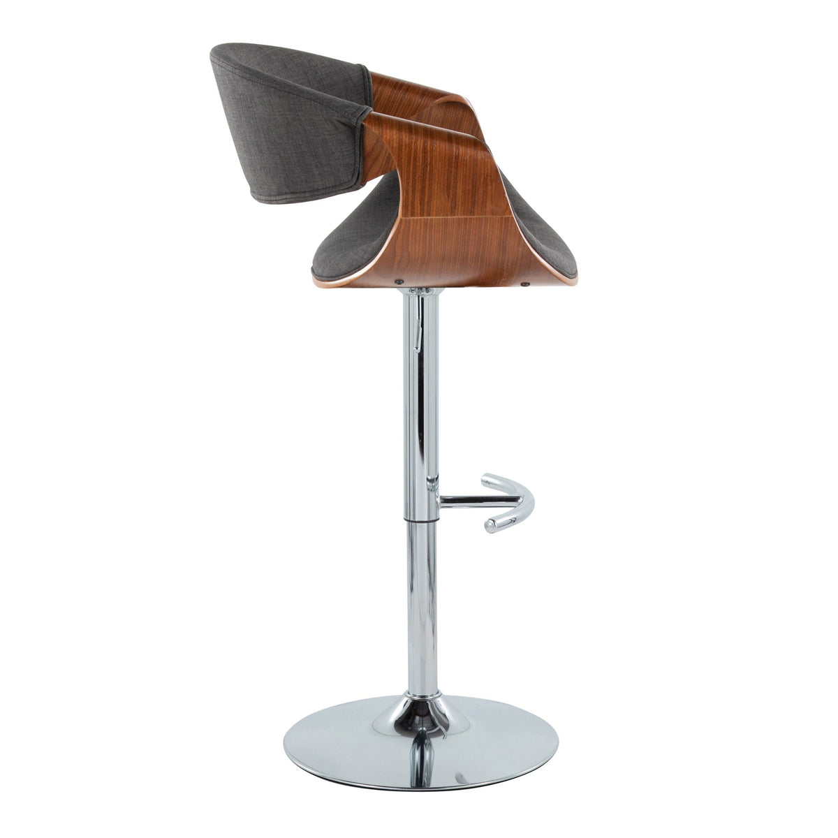 Mid Century Modern Adjustable Barstool Set with Swivel and Footrest - Multiple Colors