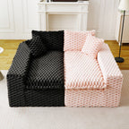 Multifunctional 4-Seater Stationary Sofa with Adjustable Layout - Pink & Black