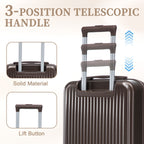 ABS Spinner Wheel Luggage Set with Cosmetic Case - Brown