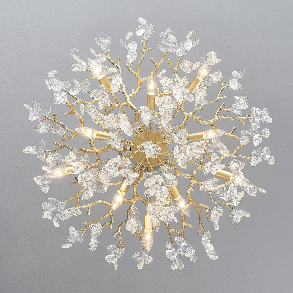 8-Light Crystal Chandelier with Gold Finish and Crystal Accents - Gold