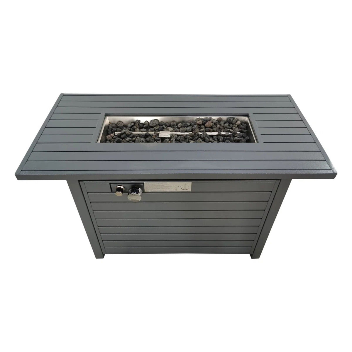Outdoor Fire Pit Table With Lid and Fuel Versatility - Black or Dark Gray