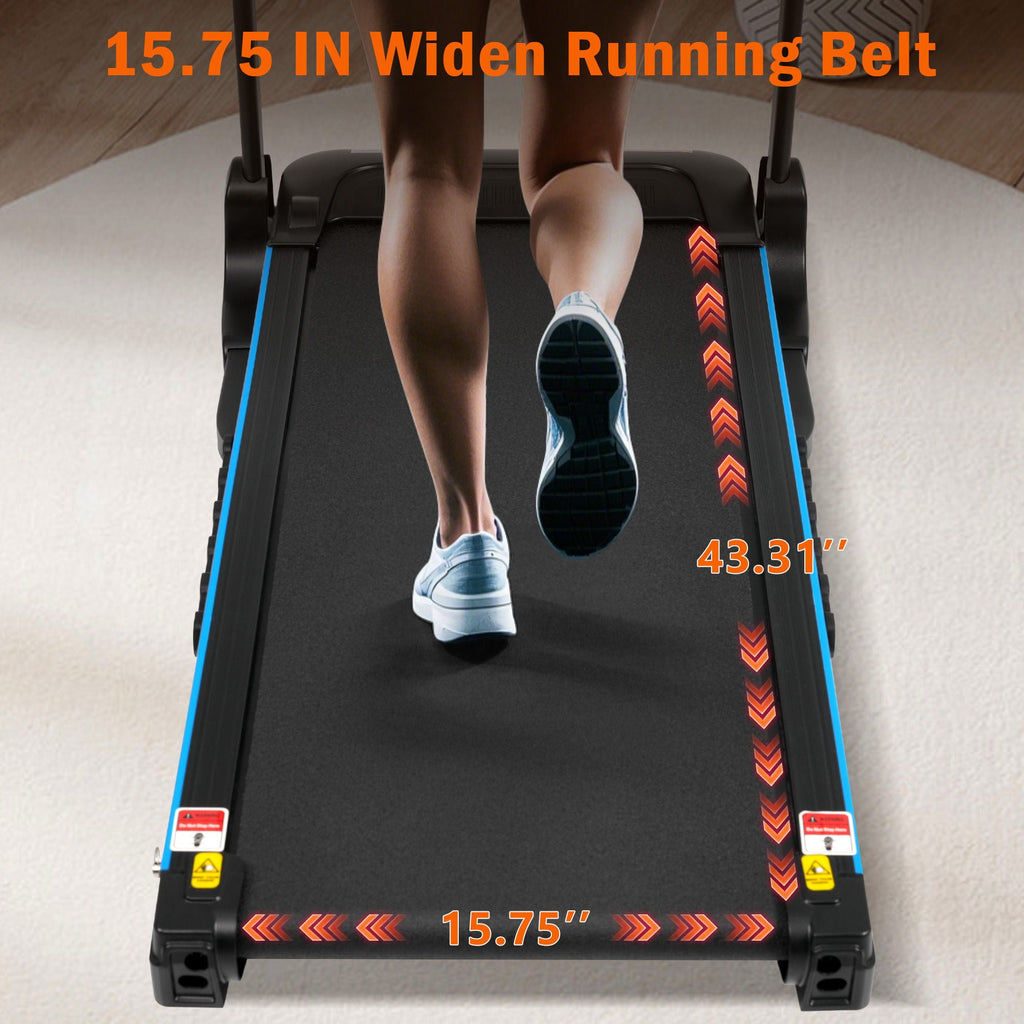 Incline Treadmill for Running & Walking with Hydraulic Folding - Black