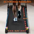 Incline Treadmill for Running & Walking with Hydraulic Folding - Black